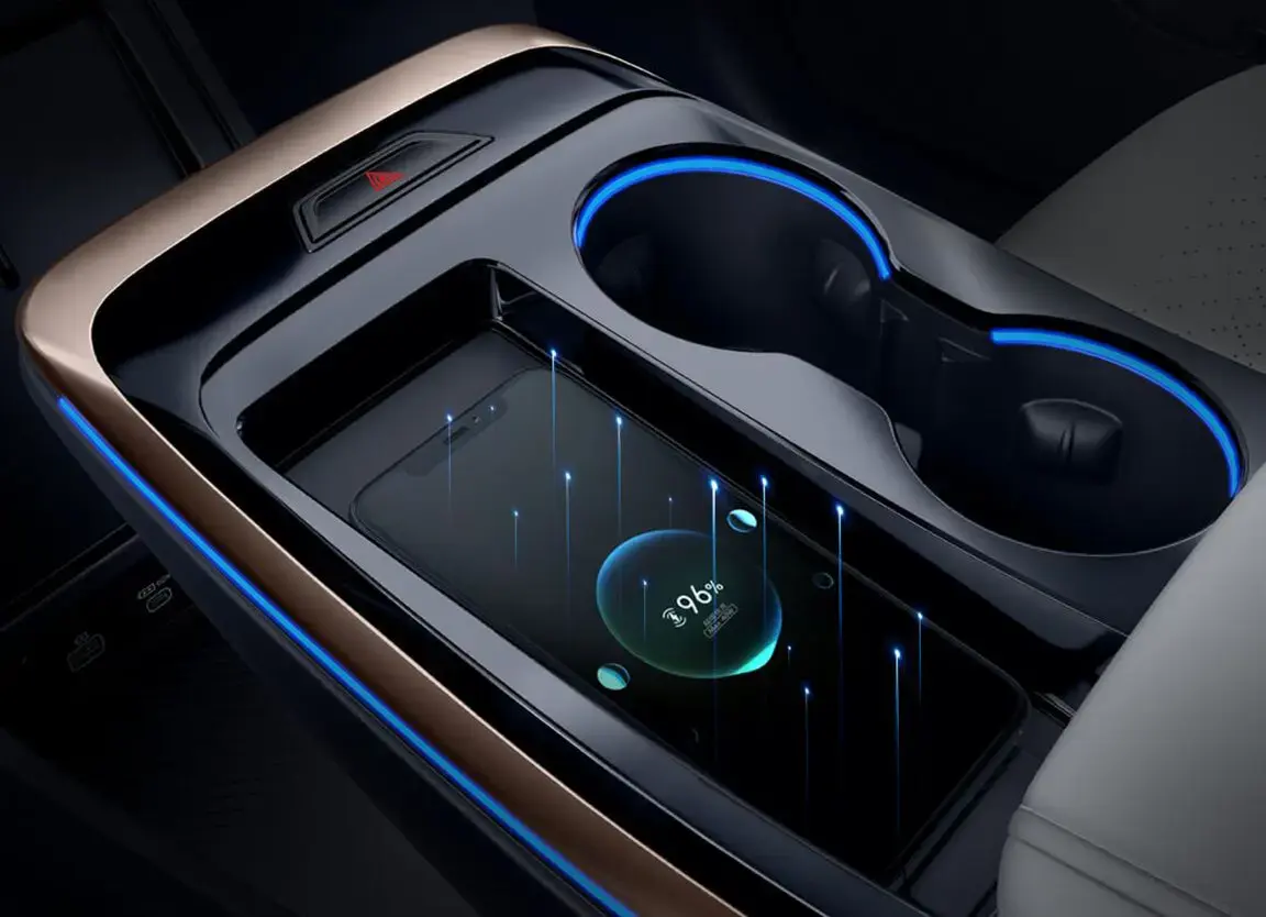 Smart Wireless Charging & Dual Cup Holders